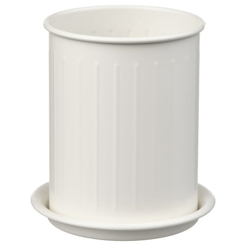 VÄLVÅRDAD cutlery stand, white/galvanised, 13 cm