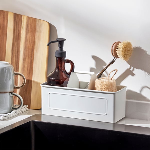 VÄLVÅRDAD dish-washing brush, stainless steel/beech