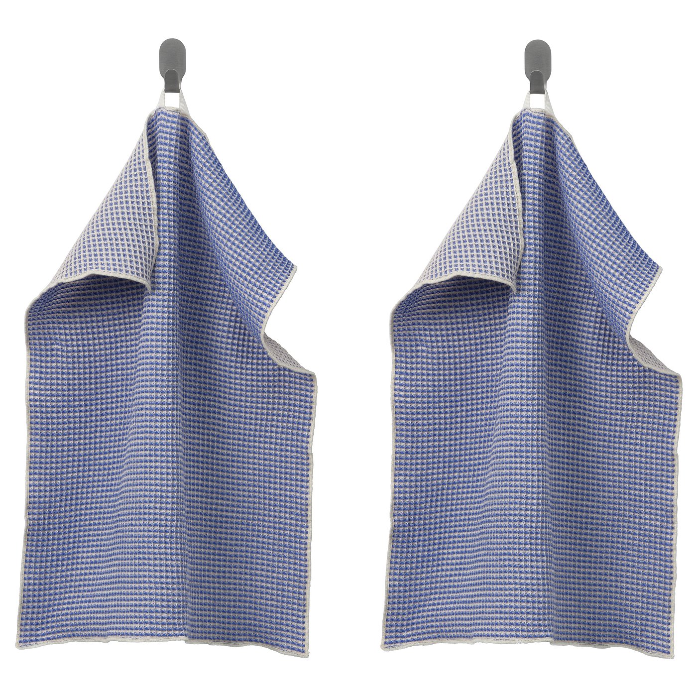 VÄLVÅRDAD tea towel, blue/white, 45x60 cm, 2 pack