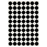 VÄNDPLATS rug, low pile, white/black dotted, 133x195 cm