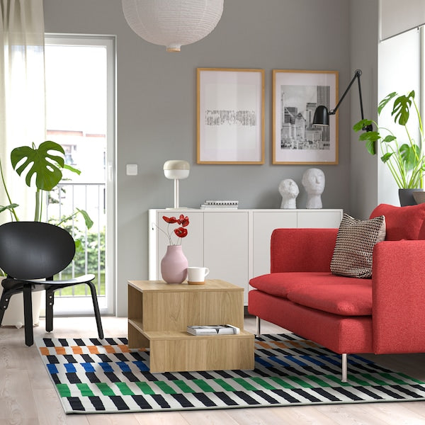 VÄNDPLATS rug, low pile, multicolour/stripe, 170x240 cm