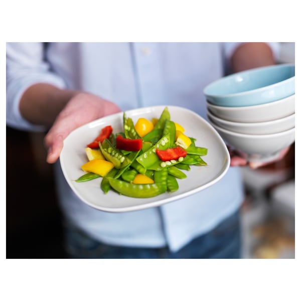 VÄRDERA side plate, white, 18x18 cm