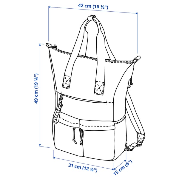 VÄRLDENS - Backpack, black,31x15x49 cm/26 l