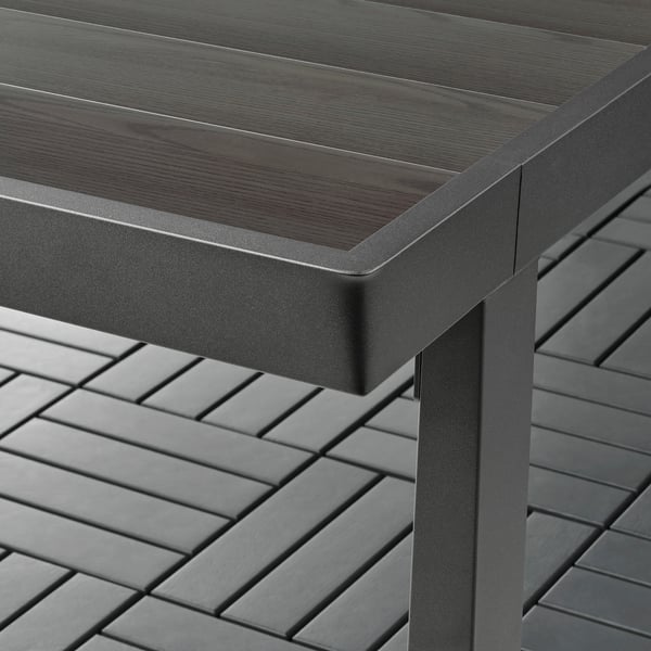 VÄRMANSÖ table+6 chairs, outdoor, dark grey/brown, 224 cm