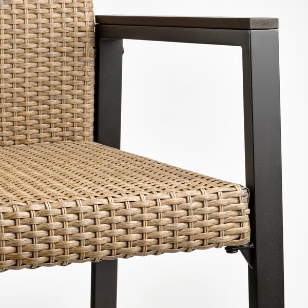VÄRMANSÖ table+6 chairs, outdoor, dark grey/brown, 224 cm