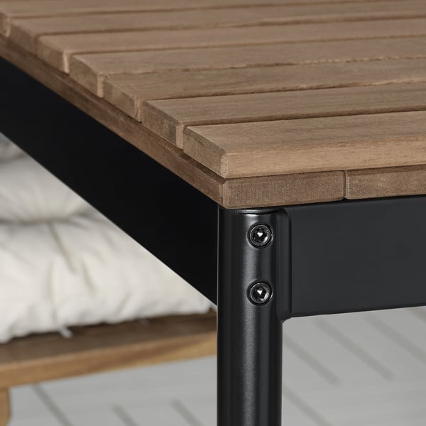 VÄSMAN extendable table, outdoor, light brown stained, 135/190x74 cm