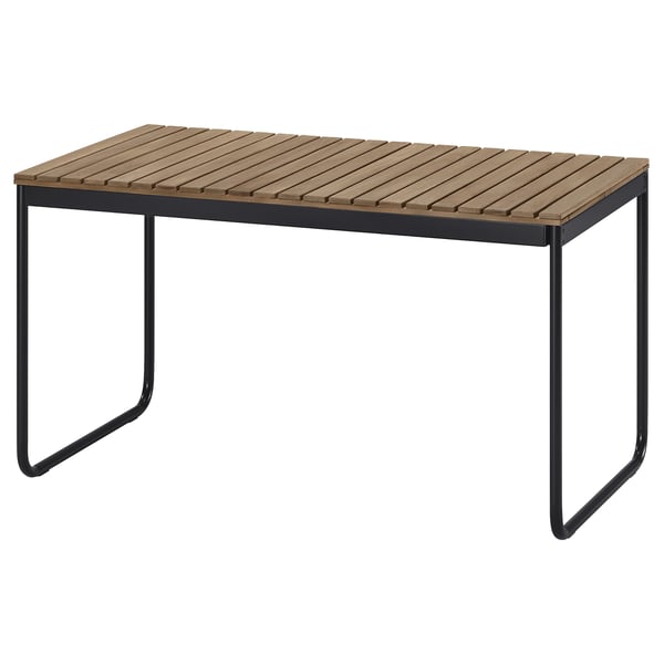 VÄSMAN extendable table, outdoor, light brown stained, 135/190x74 cm