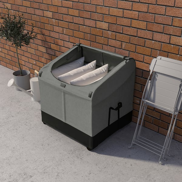 VÄTTERSÖ - VÄTTERSÖ Storage box, outdoor, dark grey, 78x72x79 cm