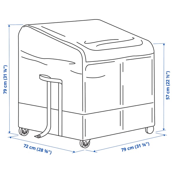 VÄTTERSÖ storage box, outdoor, dark grey, 78x72x79 cm