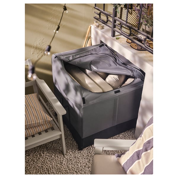 VÄTTERSÖ storage box, outdoor, dark grey, 78x72x79 cm