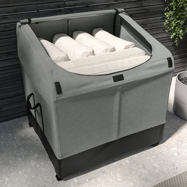 VÄTTERSÖ storage box, outdoor, dark grey, 78x72x79 cm