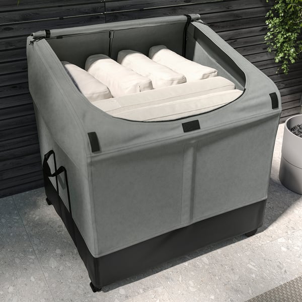 VÄTTERSÖ storage box, outdoor, dark grey, 78x72x79 cm