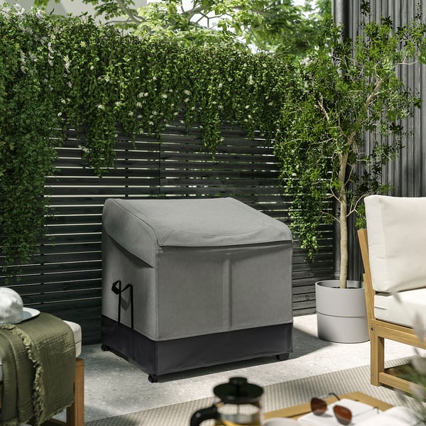 VÄTTERSÖ - VÄTTERSÖ Storage box, outdoor, dark grey, 78x72x79 cm