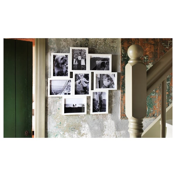 VÄXBO collage frame for 8 photos, white, 13x18 cm
