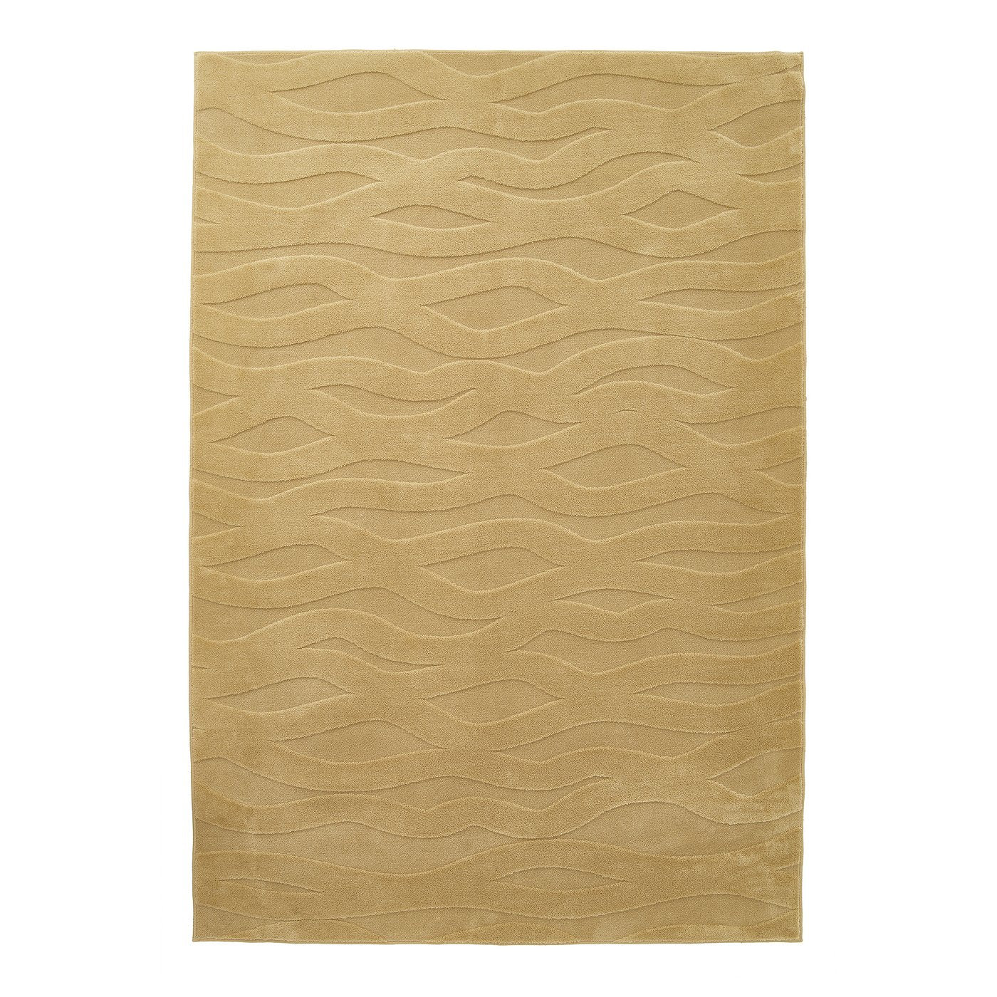 VÄXELFEL rug, low pile, yellow-brown, 160x230 cm