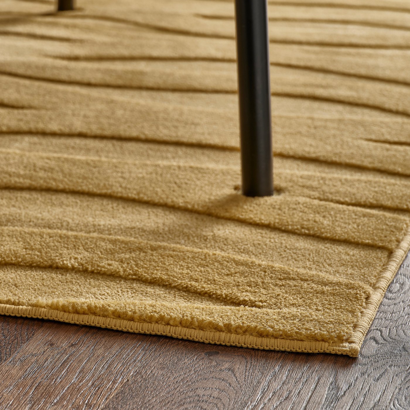 VÄXELFEL rug, low pile, yellow-brown, 160x230 cm