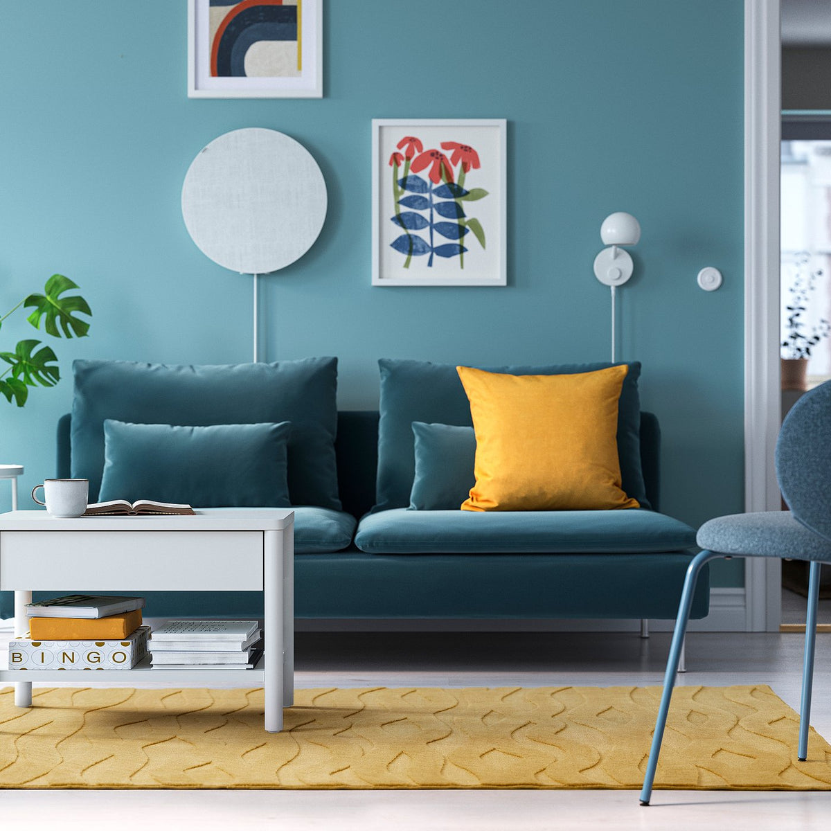 VÄXELFEL rug, low pile, yellow-brown, 160x230 cm
