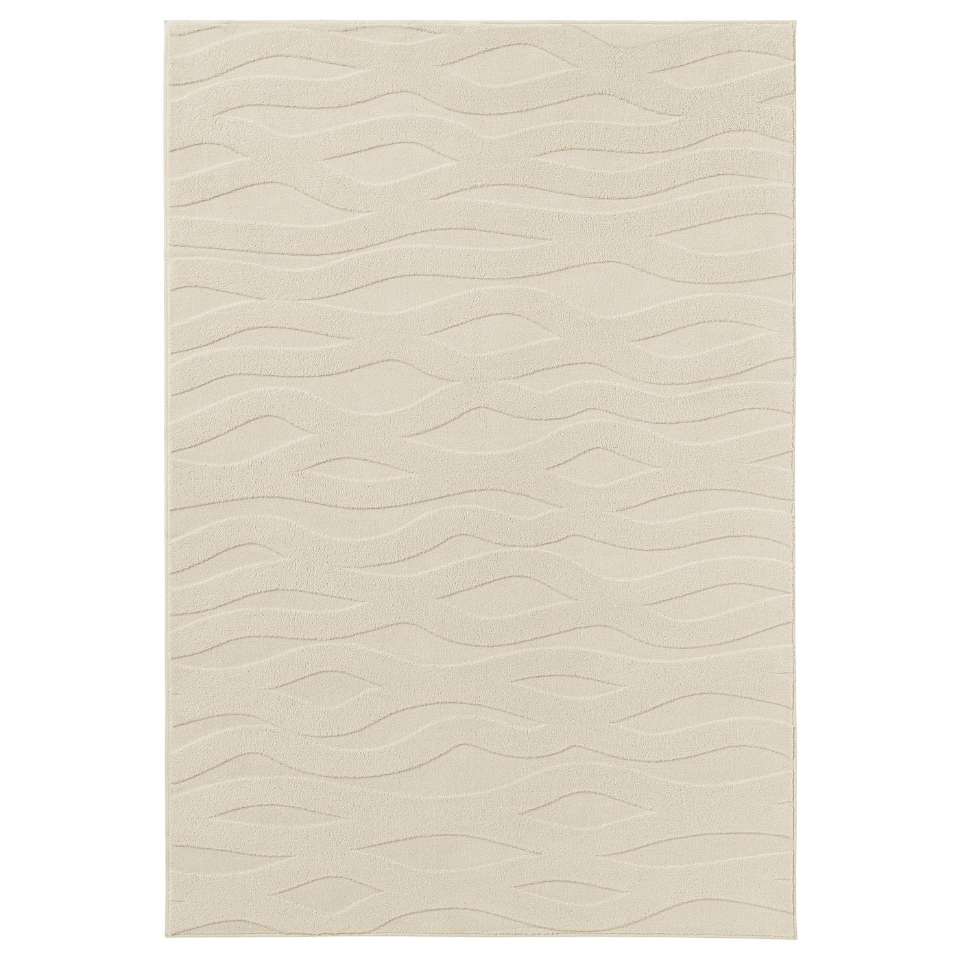 VÄXELFEL rug, low pile, off-white, 133x195 cm