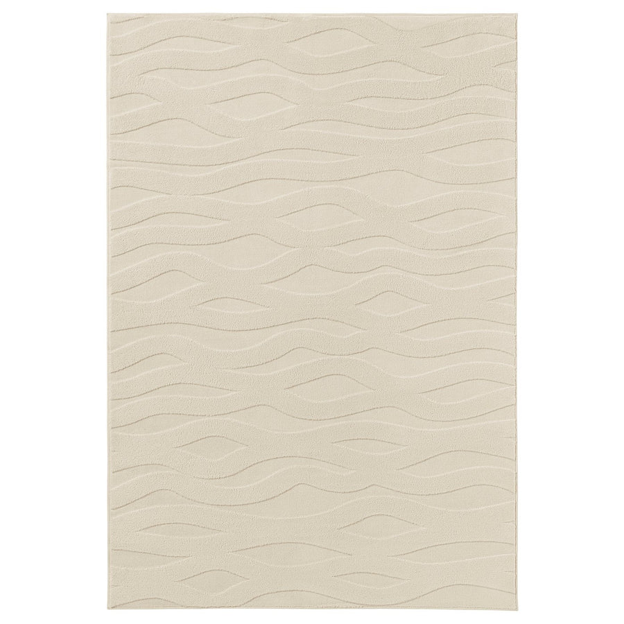 VÄXELFEL rug, low pile, off-white, 133x195 cm