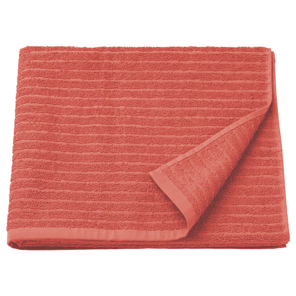 VÅGSJÖN bath towel, orange-red, 70x140 cm