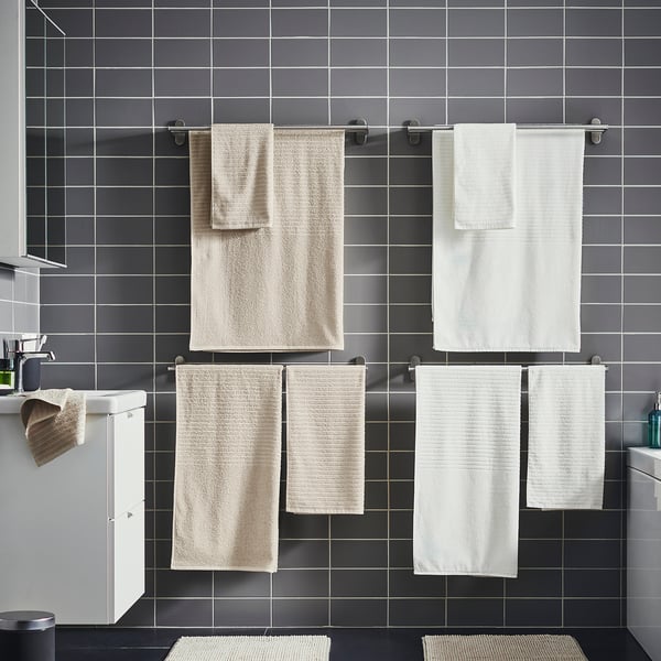 VÅGSJÖN - VÅGSJÖN Hand towel, light beige, 50x100 cm