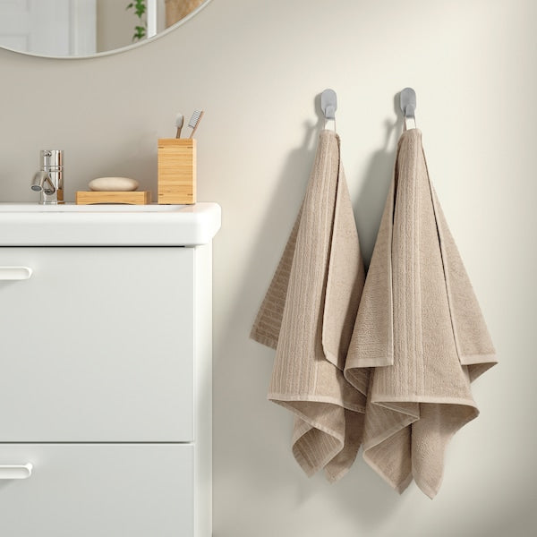 VÅGSJÖN - Hand towel, light beige, 50x100 cm