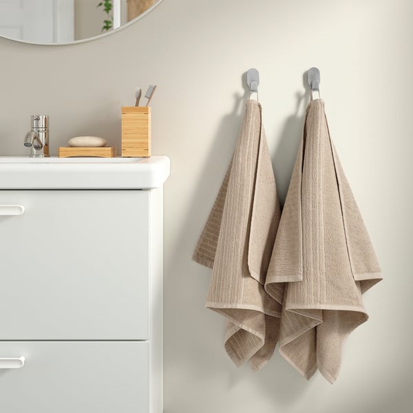 VÅGSJÖN - VÅGSJÖN Hand towel, light beige, 50x100 cm