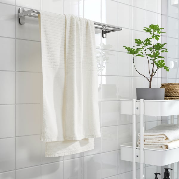 VÅGSJÖN bath towel, white, 70x140 cm