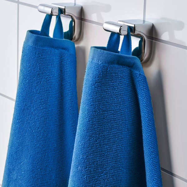 VÅGSJÖN bath towel, bright blue, 70x140 cm