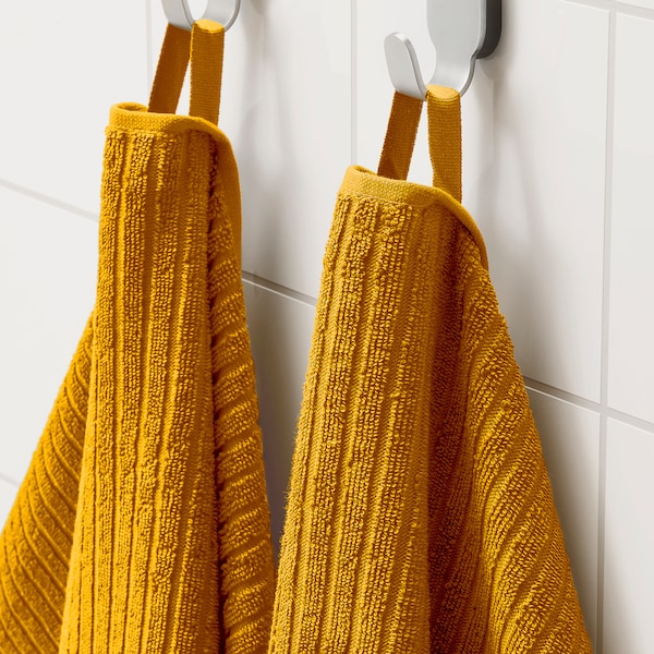 VÅGSJÖN - Hand towel, golden-yellow, 50x100 cm