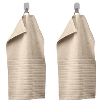 VÅGSJÖN guest towel, light beige, 30x50 cm, 2 pack