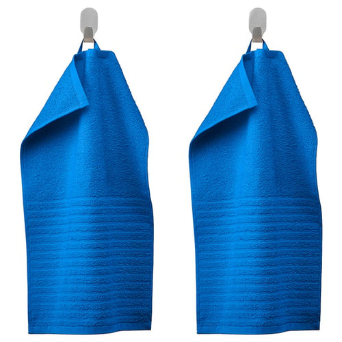 VÅGSJÖN guest towel, bright blue, 50x30 cm, 2 pack