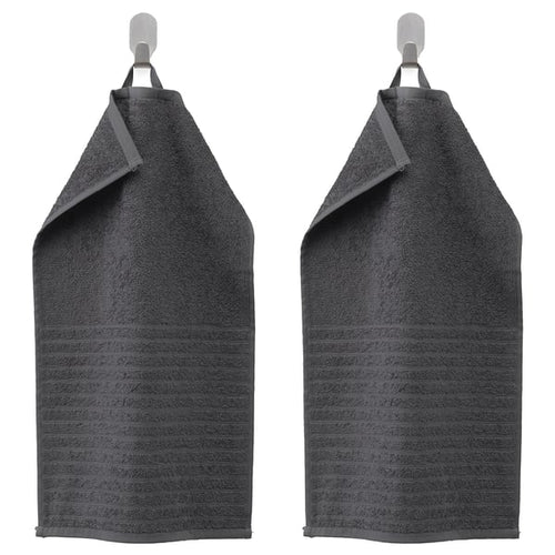 VÅGSJÖN guest towel, dark grey, 50x30 cm, 2 pack
