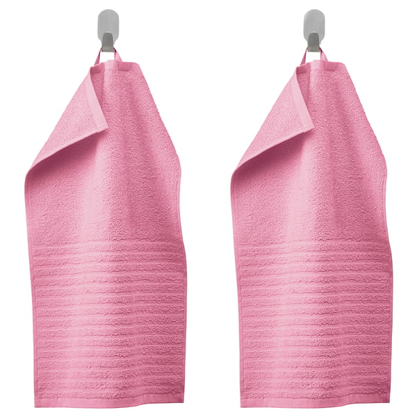 VÅGSJÖN guest towel, pink, 30x50 cm, 2 pack
