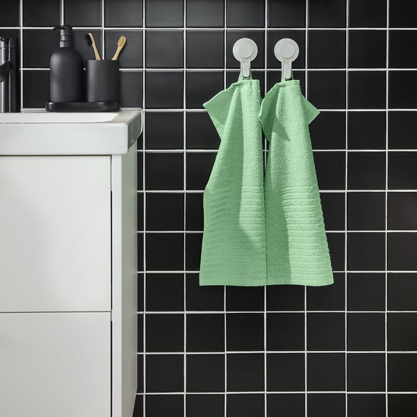VÅGSJÖN guest towel, light green, 30x50 cm, 2 pack
