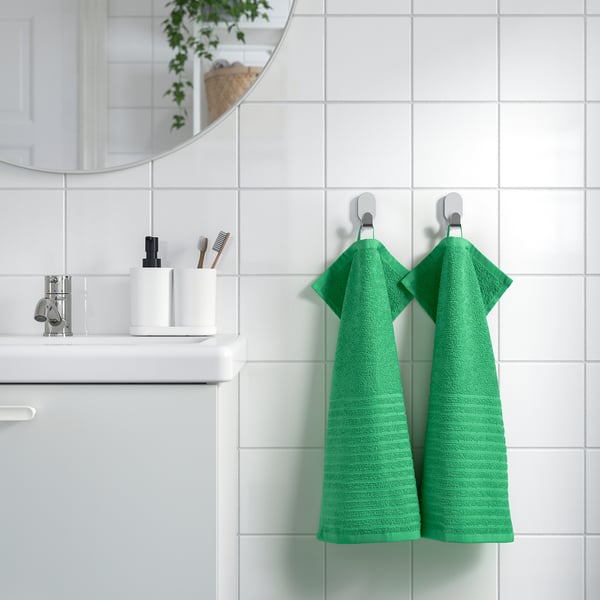 VÅGSJÖN - Guest towel, bright green,30x50 cm