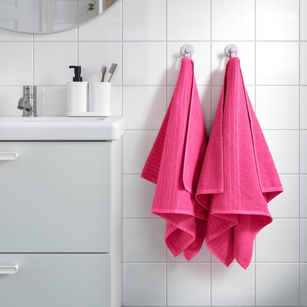 VÅGSJÖN - VÅGSJÖN Hand towel, bright pink, 50x100 cm