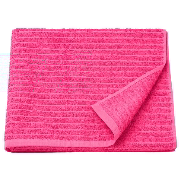 VÅGSJÖN bath towel, bright pink