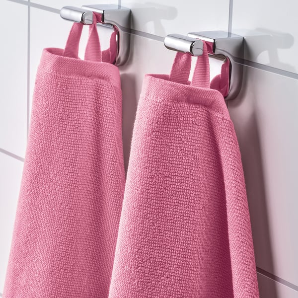 VÅGSJÖN hand towel, pink, 50x100 cm