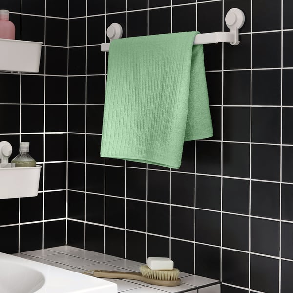 VÅGSJÖN bath towel, light green, 70x140 cm