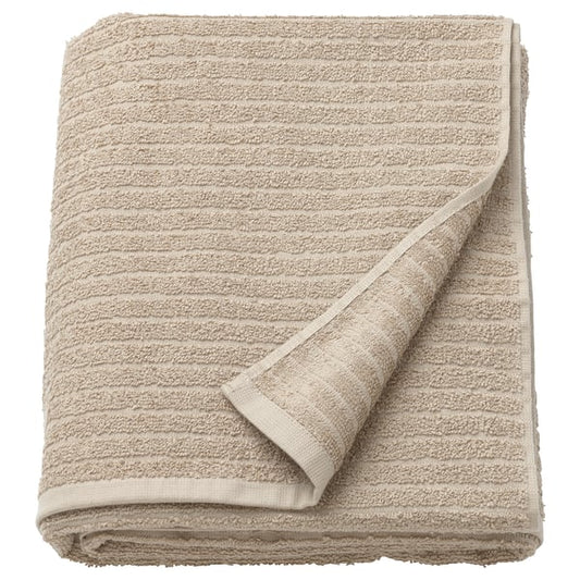 VÅGSJÖN bath towel, light beige, 100x150 cm