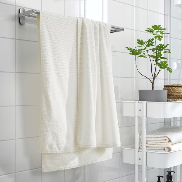VÅGSJÖN bath sheet, white, 100x150 cm