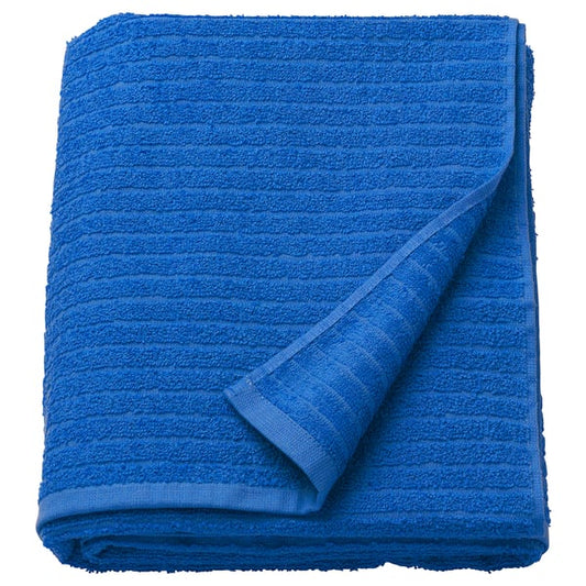 VÅGSJÖN bath towel, bright blue, 100x150 cm