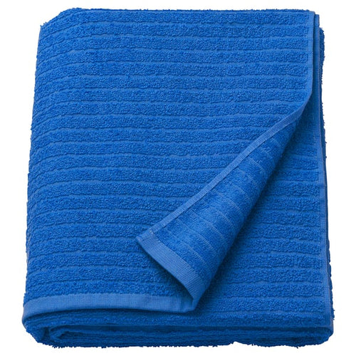 VÅGSJÖN bath sheet, bright blue, 100x150 cm