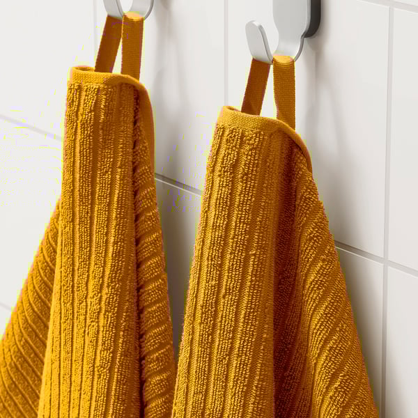 VÅGSJÖN bath sheet, golden-yellow