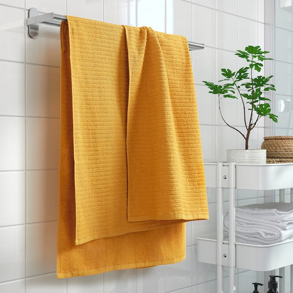 VÅGSJÖN - Bath sheet, golden-yellow, 100x150 cm