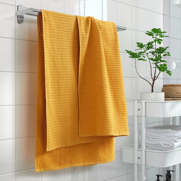 VÅGSJÖN bath sheet, golden-yellow