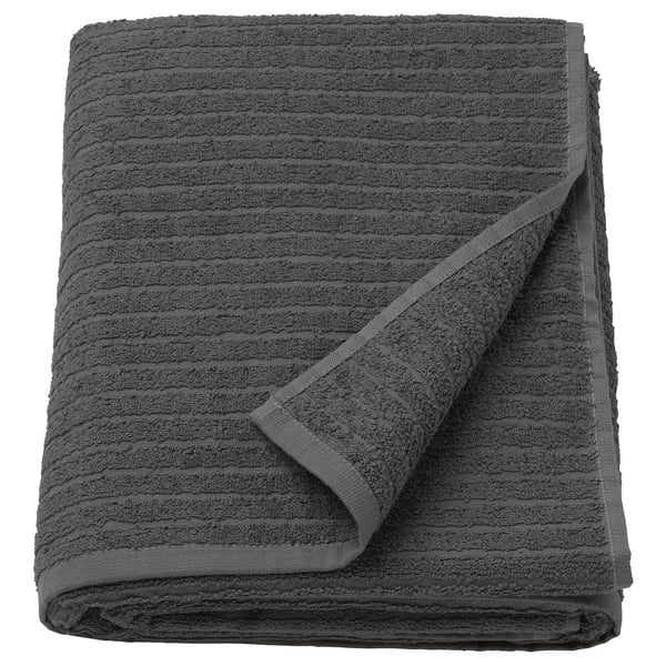 VÅGSJÖN bath towel, dark gray, 100x150 cm