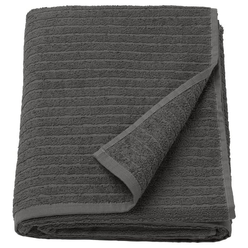 VÅGSJÖN bath sheet, dark grey, 100x150 cm