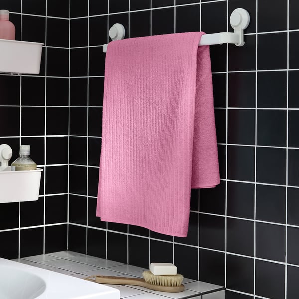 VÅGSJÖN bath sheet, pink, 100x150 cm